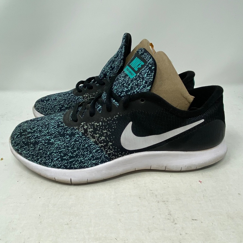 Nike Flex Contact Womens Running Shoes Black Teal 908995-004 Size 7.5